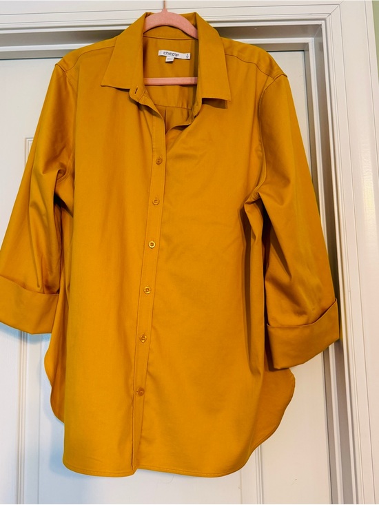 Chico's Tops - Chico's Mustard Yellow Button-Front Blouse